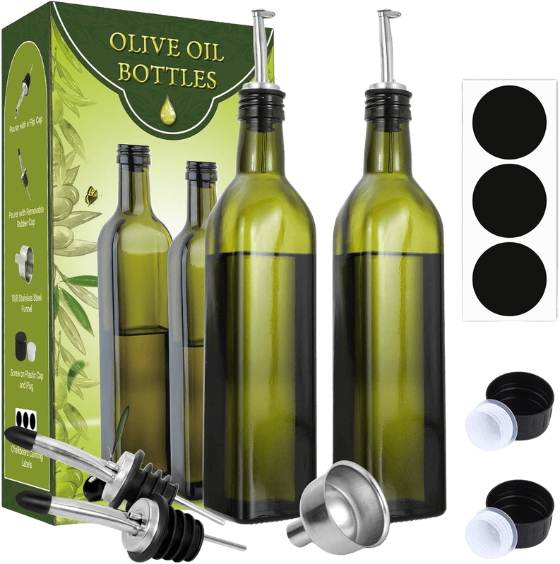 Glass Olive Oil Dispenser Bottle Set