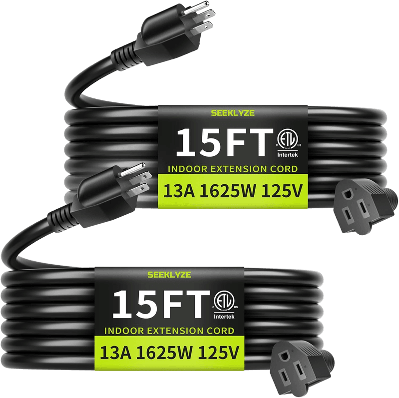 15 FT Indoor Extension Cord (2Pack)