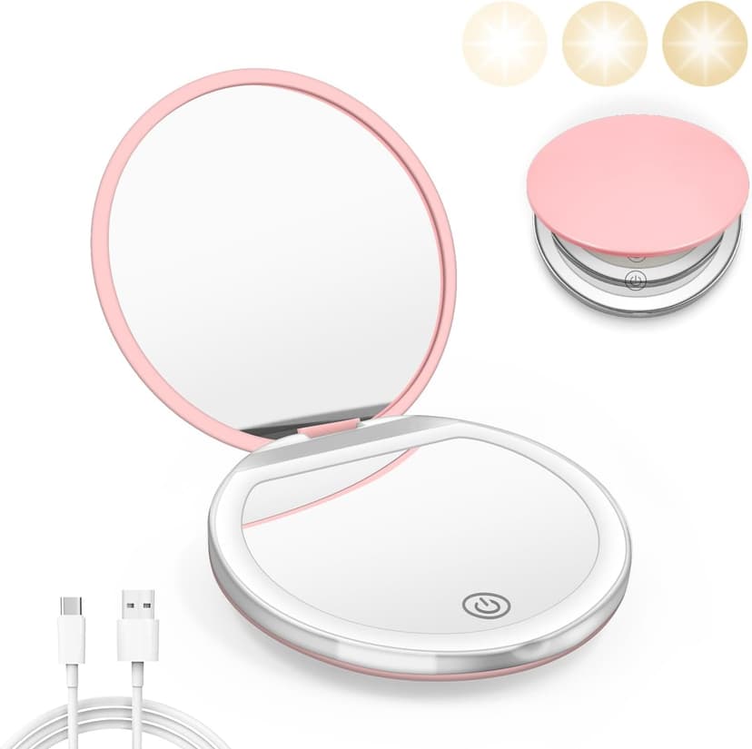 Compact Magnification Mirror with LED Light